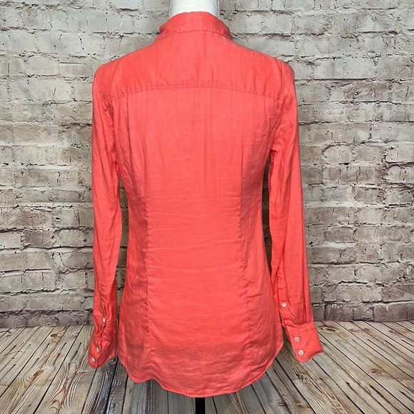 J. Crew Vibrant Coral Button Down Shirt - Picture 2 of 4